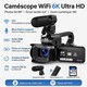 Caméscope Vidéo 6K 64 MP Avec Zoom Numérique 18x Écran Tactile 4 Pouces Microphone Et Lumière LED - www.yonis-shop.com