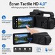 Caméscope Vidéo 6K 64 MP Avec Zoom Numérique 18x Écran Tactile 4 Pouces Microphone Et Lumière LED - www.yonis-shop.com
