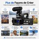 Caméscope Vidéo 6K 64 MP Avec Zoom Numérique 18x Écran Tactile 4 Pouces Microphone Et Lumière LED - www.yonis-shop.com