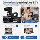 Caméscope Numérique 6K Pour Vidéo Et Photo 64 MP Zoom Numérique 18X Écran Tactile 4 Pouces Microphone WiFi - www.yonis-shop.com