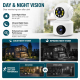 Caméra De Surveillance Connectée À Rotation 360° Double Objectif 1080P Vision Nocturne Contrôle À Distance Blanche - www.yoni...
