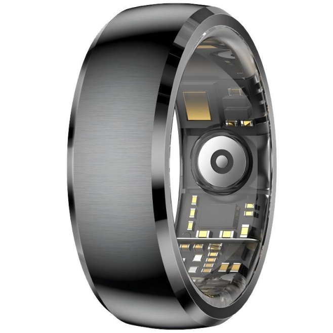 Bague Connectée Taille 8 Suivi Cardiaque Sommeil Et Oxygène Contrôle Gestuel Étanche IP68 Autonomie 16 À 20 Jours Pour Androi...