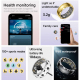 Bague Connectée Taille 8 Suivi Cardiaque Sommeil Et Oxygène Contrôle Gestuel Étanche IP68 Autonomie 16 À 20 Jours Pour Androi...
