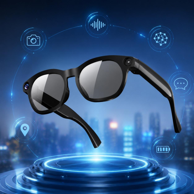 Lunettes De Soleil Connectées Avec Caméra 8 MP Photo Vidéo Assistant Vocal IA WiFi Et Traduction En Temps Réel - www.yonis-sh...