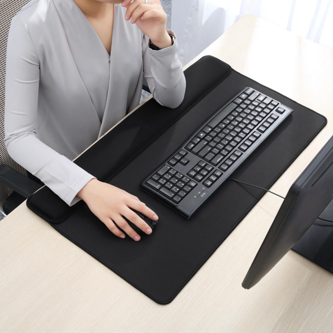 Tapis De Bureau Avec Repose-Poignets Intégré Pour Clavier Et Souris Antidérapant Grande Taille 57 x 28 cm - www.yonis-shop.com