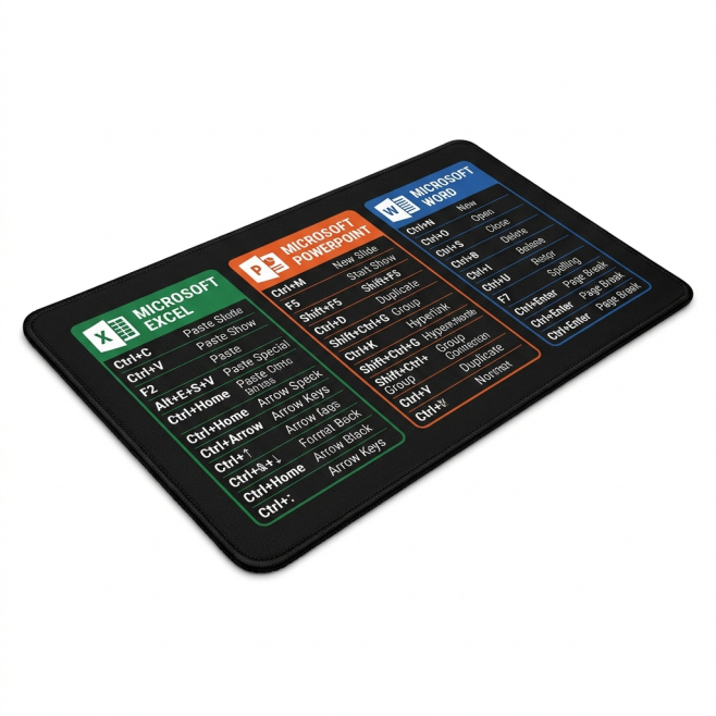 Grand Tapis De Souris Avec Raccourcis Clavier Excel Word Power Point Bords Cousus Base Antidérapante - www.yonis-shop.com