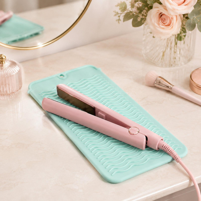 Tapis Pochette En Silicone Thermorésistant 2 En 1 Pour Lisseur Et Fer À Boucler Antidérapant De Voyage - www.yonis-shop.com