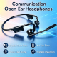 Écouteurs Bluetooth À Conduction Osseuse Open Ear Pour Appels Clairs Avec Réduction De Bruit IPX5 Autonomie 15 À 17 Heures - ...