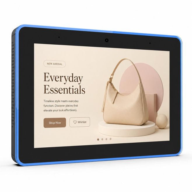 Afficheur Dynamique Commercial 8 Pouces Tactile HD Android 14 4 Go 32 Go WiFi 6 Et Ethernet - www.yonis-shop.com
