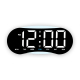 Horloge Numérique LED Courbée Murale Ou De Bureau Grand Affichage Heure Jour Date Température Veilleuse Dimmable - www.yonis-...