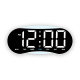 Horloge Numérique LED Courbée Murale Ou De Bureau Grand Affichage Heure Jour Date Température Veilleuse Dimmable - www.yonis-...