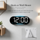 Horloge Numérique LED Courbée Murale Ou De Bureau Grand Affichage Heure Jour Date Température Veilleuse Dimmable - www.yonis-...