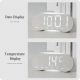 Horloge Numérique LED Courbée Murale Ou De Bureau Grand Affichage Heure Jour Date Température Veilleuse Dimmable - www.yonis-...