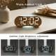Horloge Numérique LED Courbée Murale Ou De Bureau Grand Affichage Heure Jour Date Température Veilleuse Dimmable - www.yonis-...
