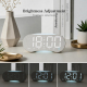 Horloge Numérique LED Courbée Murale Ou De Bureau Grand Affichage Heure Jour Date Température Veilleuse Dimmable - www.yonis-...