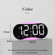 Horloge Numérique LED Courbée Murale Ou De Bureau Grand Affichage Heure Jour Date Température Veilleuse Dimmable - www.yonis-...
