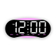 Horloge Numérique LED Courbée Murale Ou De Bureau Grand Affichage Heure Jour Date Température Veilleuse Dimmable - www.yonis-...