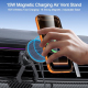 Support Téléphone Voiture Magnétique Pour Grille D’Aération Charge Sans Fil 15 W Rotation 360° Compatible iPhone 12 À 17 - ww...