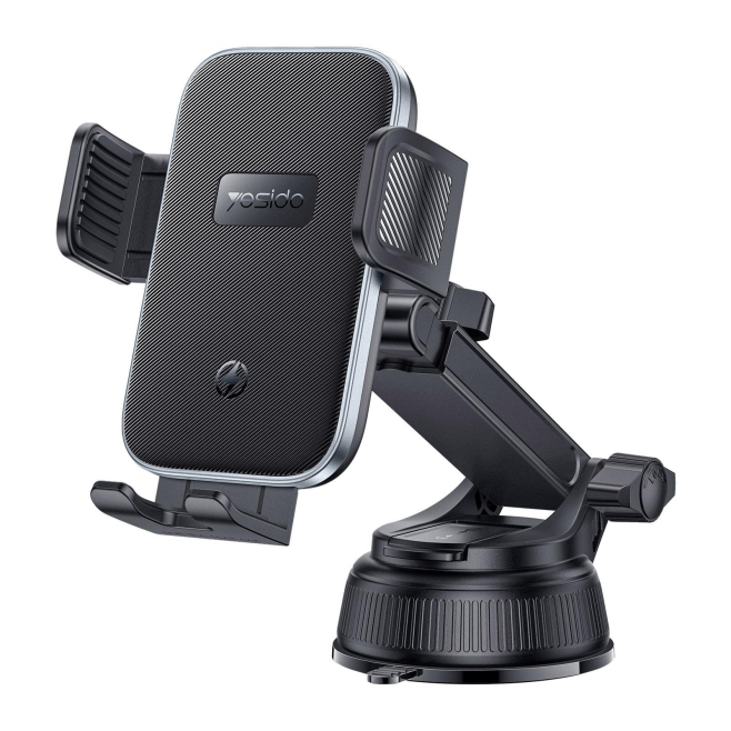 Support Téléphone Voiture À Ventouse Avec Pince Automatique Recharge Sans Fil 15 W Qi Rotation 360° - www.yonis-shop.com