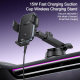 Support Téléphone Voiture À Ventouse Avec Pince Automatique Recharge Sans Fil 15 W Qi Rotation 360° - www.yonis-shop.com