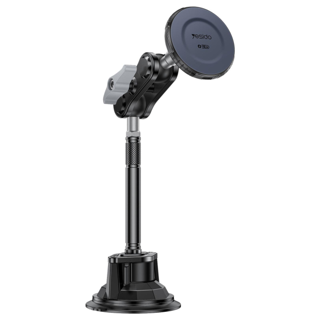 Support Téléphone Voiture À Ventouse Magnétique Charge Sans Fil 15 W Bras Long Rotation 360° iPhone 12 À 17 - www.yonis-shop.com