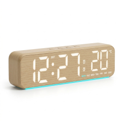 Réveil Numérique LED De Bureau Avec Affichage Température Date Double Alarme Et Luminosité Réglable USB