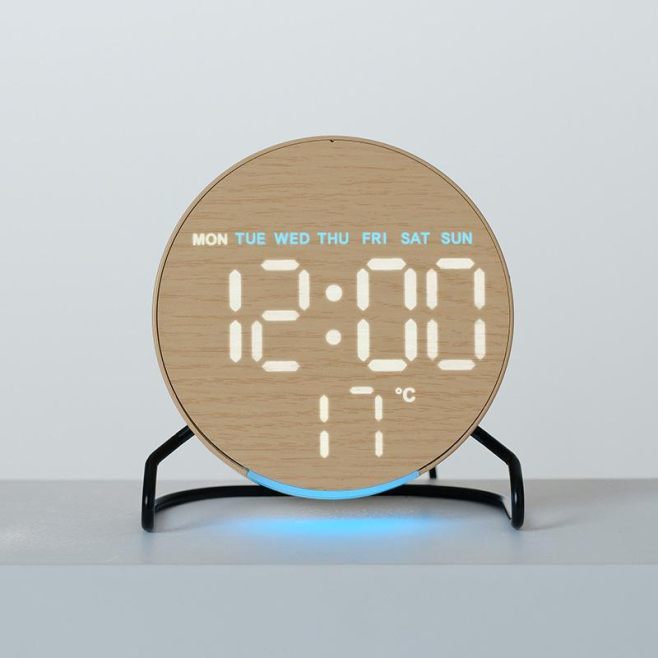 Réveil Numérique LED De Chevet Avec Veilleuse Ambiante Minuteur Compte À Rebours Et Double Alarme - www.yonis-shop.com