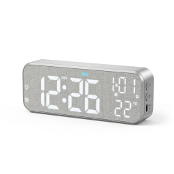 Réveil Numérique De Bureau LED Silencieux Pour Chambre Avec Date Température Double Alarme Et Luminosité Réglable