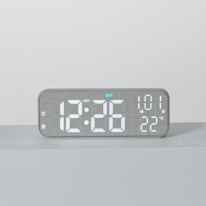 Réveil Numérique De Bureau LED Silencieux Pour Chambre Avec Date Température Double Alarme Et Luminosité Réglable - www.yonis...