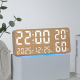 Horloge Numérique Murale Et De Bureau À Grand Affichage Blanc Fixe Avec Température Et Humidité Et Deux Alarmes