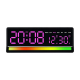 Réveil Numérique LED Grand Affichage Avec Lumière RGB Réactive Au Son Double Alarme Et Port USB - www.yonis-shop.com