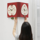 Horloge Murale D’Angle Double Face Pour Salon Et Couloir Grande Rouge Sans Perçage À Quartz Silencieux - www.yonis-shop.com