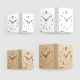 Horloge Murale D’Angle Double Face Grande Finition Bois Brun Pour Salon Quartz Silencieux Deux Fuseaux Horaires - www.yonis-s...