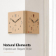 Horloge Murale D’Angle Double Face Grande Finition Bois Brun Pour Salon Quartz Silencieux Deux Fuseaux Horaires - www.yonis-s...