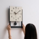 Horloge Murale Minimaliste Blanc Crème À Double Couche Cadre Noir Ajouré Installation Sans Vis 40 X 30 Cm - www.yonis-shop.com