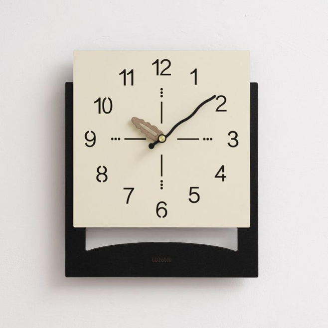 Horloge Murale Décorative Minimaliste Blanc Crème Et Noir À Double Couche Chiffres Artistiques Fixation Sans Vis - www.yonis-...