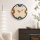 Horloge Murale Décorative Silencieuse À Mouvement Continu En Bois Multicolore Avec Design 3D 37 Cm