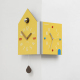 Horloge Murale D’Angle Double Face Silencieuse Avec Deux Cadrans Mouvement Quartz Pendule Décorative 53 x 26 cm
