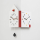 Horloge Murale D’Angle Double Face Silencieuse À Quartz Pour Coin De Pièce 2 Cadrans Pendule En Bois 53 x 26 cm
