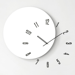 Horloge Murale Décorative Minimaliste En Bois Silencieuse Avec Design 3D 60 x 53 cm Pose Sans Perçage