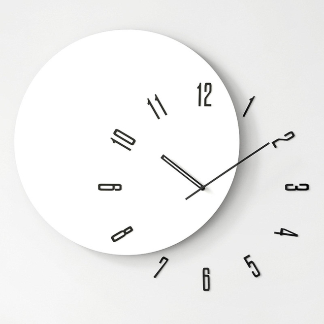 Horloge Murale Décorative Minimaliste En Bois Silencieuse Avec Design 3D 60 x 53 cm Pose Sans Perçage - www.yonis-shop.com