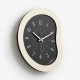 Horloge Murale Décorative Pour Salon Design Moderne Silencieuse Formes Fluides Chiffres En Relief 3D 30 x 26 Cm