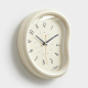 Horloge Murale Décorative Crème Silencieuse Avec Design Fluide Relief 3D En MDF Pour Salon Chambre Ou Bureau 30 X 26 Cm