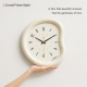 Horloge Murale Décorative Crème Silencieuse Avec Design Fluide Relief 3D En MDF Pour Salon Chambre Ou Bureau 30 X 26 Cm - www...