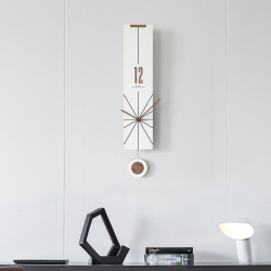 Horloge Murale Moderne Minimaliste Silencieuse Pour Salon Avec Chiffres En Relief Effet Noyer Et Mouvement Continu - www.yoni...