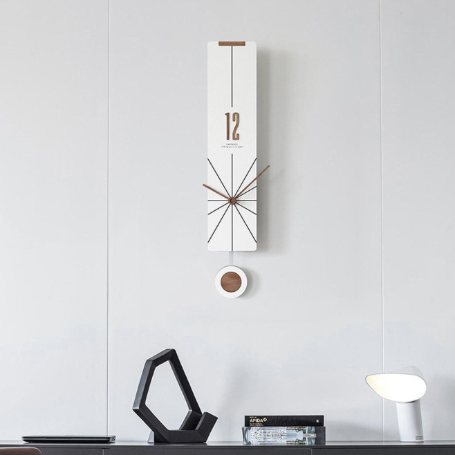 Horloge Murale Moderne Minimaliste Silencieuse Pour Salon Avec Chiffres En Relief Effet Noyer Et Mouvement Continu - www.yoni...
