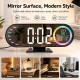 Réveil Numérique Miroir Avec Éclairage LED Multicolore Affichage Température Date Jour De La Semaine Et Alarme - www.yonis-sh...