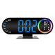 Réveil Numérique Miroir Avec Éclairage LED Multicolore Affichage Température Date Jour De La Semaine Et Alarme - www.yonis-sh...
