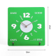 Horloge De Table Carrée Verte En Acrylique Miroir Avec Mouvement Quartz Silencieux Et Chiffres 3D En Relief - www.yonis-shop.com