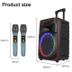 Enceinte Karaoké Portable Bluetooth 80 W Avec 2 Micros UHF Éclairage RGB Et Batterie 6 À 12 H Sur Roulettes - www.yonis-shop.com